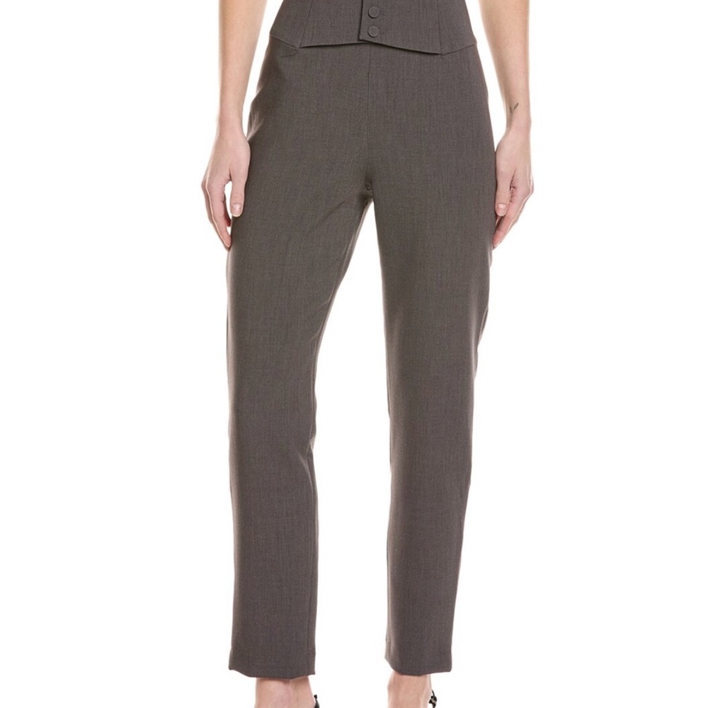 Bardot Gray Marle Straight Leg Corset Pants with Cropped Ankle NWT Sz 2
